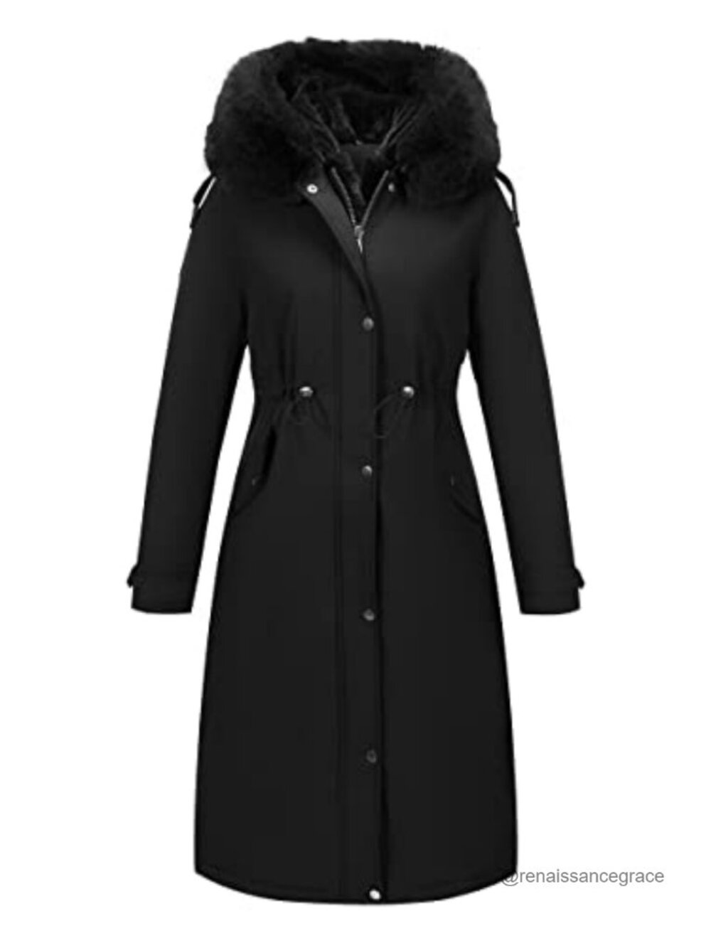 Women's Long Puffer Parka Faux Fur Hood Winter Coat